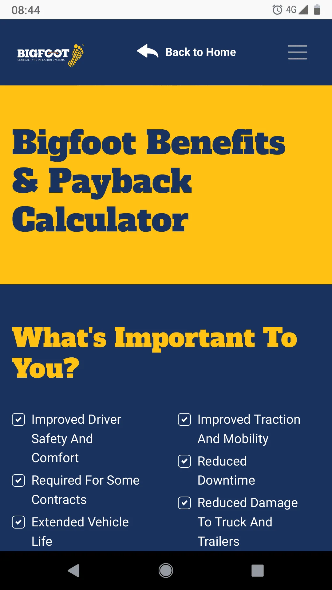 Bigfoot Benefits & Payback Calculator Image